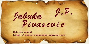 Jabuka Pivašević vizit kartica
